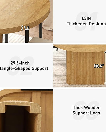 70.8 in Dining Table for 4 5 6 | Modern Natural Rectangular Kitchen Table W/Waterproof Wood Tabletop,Farmhouse Long Dining Room Tables W/Foot Pads&Wood Strip Base for Kitchen Living Room