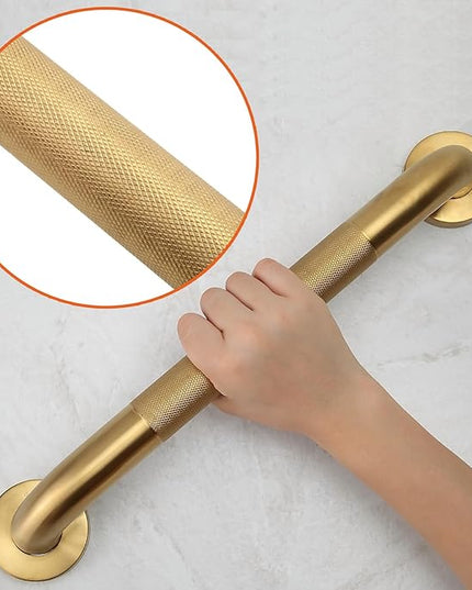 Shower Grab Bar, 2 Pack 32 Inch Gold Bathroom Grab Bar, 1.25" Diameter 304 Stainless Steel Anti-Slip Grab Bars for Bathtubs and Showers, Handicap Shower Grab Bar for Seniors Elderly
