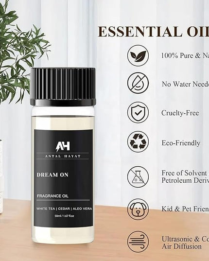 Dream On Essential Oil Scent 50mL - Inspired by Westin Hotel - Home Luxury Scent - Antal Hayat Diffuser Oil - White Tea, Cedarwood, Amber, Musk - Diffuser Oil Blends for Aromatherapy