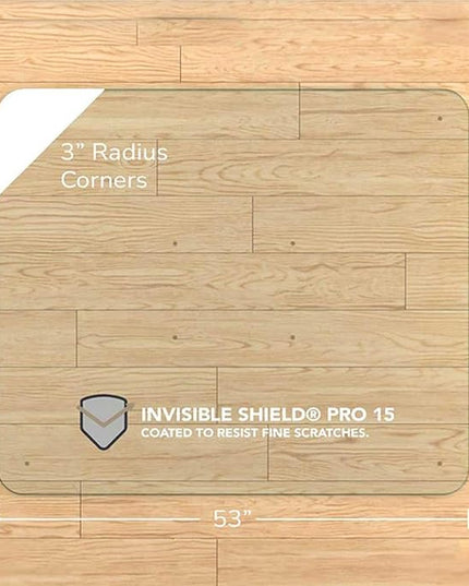Vitrazza Glass Chair Mat 45” x 53” Superior ¼ Thick, Chiaro Standard Clear, Certified Tempered Safety Glass, Delivers a Smooth Glide, Protects Carpet or Wood, Beautiful in Home or Office.