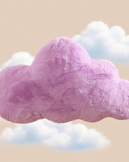 YRXRUS Cloud Pillows, Purple Cloud Shaped Pillow, Decorative Throw Pillow Gifts, Cute Plush Room Decor, Fluffy Faux Rabbit Fur 13"x21" Pillows for Living Bedroom Kids Room
