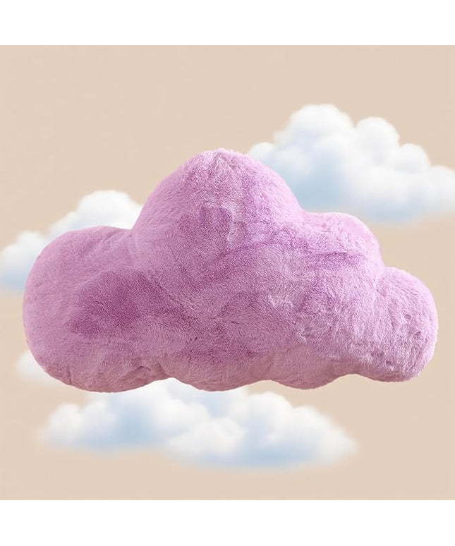 YRXRUS Cloud Pillows, Purple Cloud Shaped Pillow, Decorative Throw Pillow Gifts, Cute Plush Room Decor, Fluffy Faux Rabbit Fur 13"x21" Pillows for Living Bedroom Kids Room