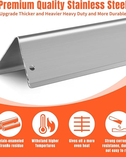 Stainless Steel Grill Flavorizer Bar Heat Plates with 2 Pack Grates BBQ Gas Grill Replacement Parts for Weber Genesis II 300 Series Genesis II E-310 E-315 E-330 E-335 S-310 S-335 Gas Grill