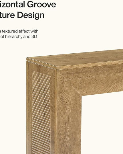 Tribesigns 43.3" Entryway Console Table, Farmhouse Wooden Sofa Table Behind Couch, Modern Small Accent Console with Fluted Design for Living Room Hallway Entrance Foyer, Brown