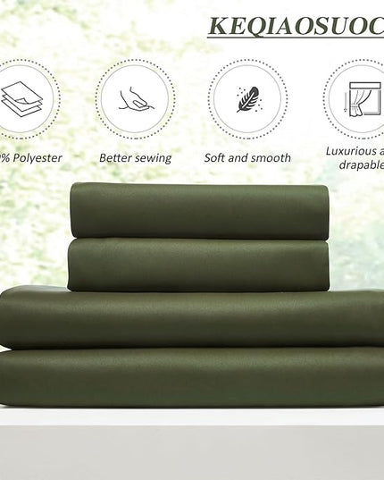 KEQIAOSUOCAI Olive Pinch Pleated Curtains 120 Inches Long, Blackout Dark Out Curtain for Living Dining Room Light Blocking Window Draperies(Dark Olive,40x120,2 Panels)