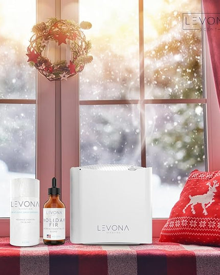 Levona Scent Christmas Essential Oils for Diffuser: Holiday Fir Essential Oil for Diffusers for Home - Essential Oils with Notes of Sandalwood & Amber Oil - Winter Fir and Balsam Fragrance - 120Ml