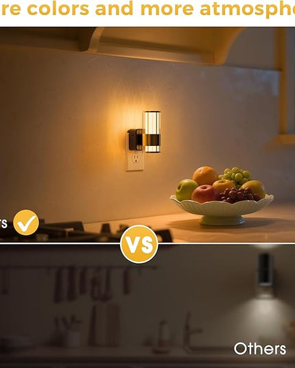 L LOHAS LED Night Light, Night Lights Plug into Wall, 10-Color RGB Change Nightlights,10/50/100LM Adjustable Automatic Nightlights Plug in with Dusk to Dawn Sensor for Room Bathroom Hallway