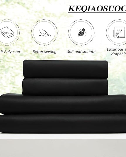 KEQIAOSUOCAI Extra Wide Black Pinch Pleated Curtains 100 x 84, Thermal Insulated Noise Cancelling Living Room Drapes 84 inches Long, Patio Sliding Glass Door Window Curtain 2 Panels