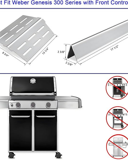 Genesis Grill Parts for Weber 300 Weber 310 Weber 330 Genesis E330 E310 S310 S330 EP330 S320 E320 Grill Parts, 17.5" Flavorizer Bars 7620 Genesis 7528 Grill Grates 7622 Heat Deflector Grill Accessory