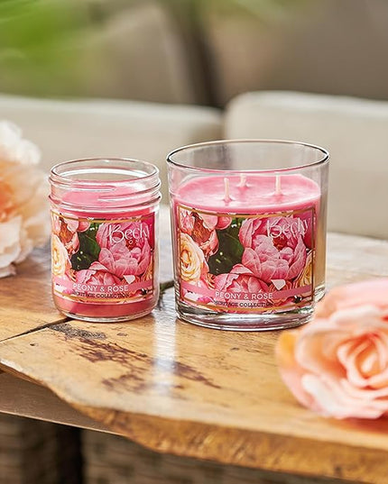 8oz Peony and Rose Scented Candles for Home, 45 Hrs Soy Wax Candle, Aromatherapy Scented Candle for Relaxation, Candle Gifts for Women