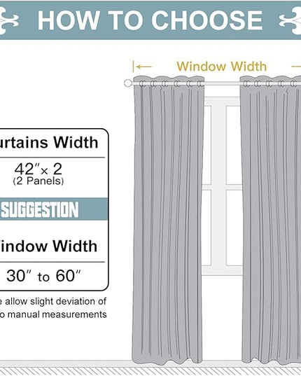 ChrisDowa Grommet Room Darkening Curtains for Bedroom and Living Room - 2 Panels Set Thermal Insulated Blackout Curtains (Sky Blue, 42W x 84L)