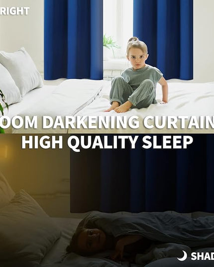 BGment Blackout Curtains for Bedroom - Grommet Thermal Insulated Room Darkening Curtains for Living Room, 70 x 84 Inch, 2 Panels, Royal Blue