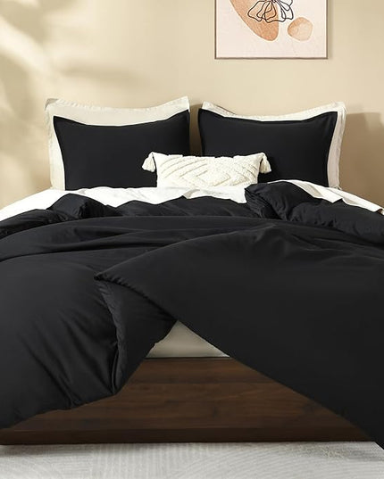 Litanika Twin XL Comforter Set Black - 2 Pieces Extra Long Bed Set for College Dorm, All Season Bedding Set for Girls and Boys