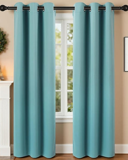 Room Darkening Curtains 84 Inch Length for Bedroom Living Room, Insulated Thermal Grommet Curtain Drapes, Blackout(60-90%,Not 100%) Window Treatment Decor, 2 Panels, 35x84, Teal