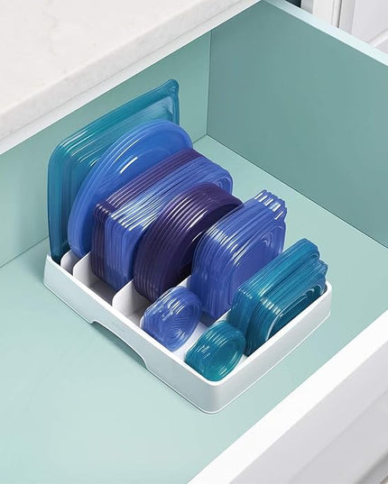 YouCopia StoraLid Adjustable Food Container Lid Organizer for Kitchen Cabinet Storage, Large Classic Edition