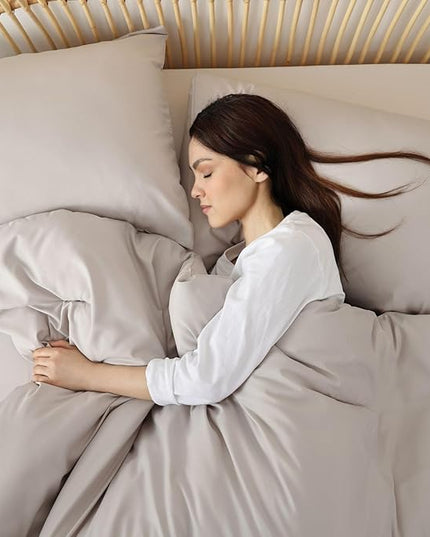 ROSGONIA California King Comforter Set Linen Grey, 3pcs (1 Boho Gray Cal King Comforter & 2 Pillowcases), All Season Soft Bedding Blanket Quilts