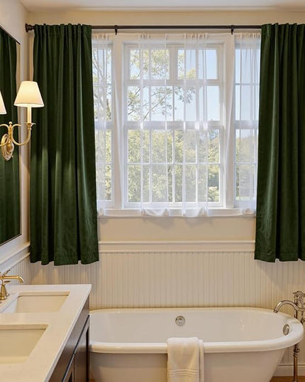 Lazzzy Velvet Blackout Curtains Thermal Insulated Room Window Drapes Super Soft Luxury Curtains for Living Room Bedroom Rod Pocket 2 Panels, Moss, 52" W x 72" L