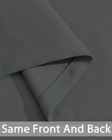 Yakamok Blackout Curtains Room Darkening Thermal Insulated Window Panels,Solid Grommet Top Drapes for Bedroom/Living Room(52Wx90L, Dark Grey, 2 Panels)