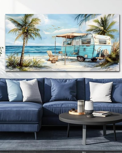 ERQINHUA Large Wall Decor For Living Room Canvas Wall Art For Office Bedroom Aesthetic Marine Beach Landscape Wall Painting Artwork Pictures Modern Beach Posters Ready To Hang Home Decor 30"x60"