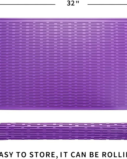 Silicone Dish Drying Mat for Multiple Usage,Easy clean,Eco-friendly,Heat-resistant Silicone Mat for Kitchen Counter or Sink,Refrigerator or Drawer Liner Purple 4XL 32 inches x 18 inches