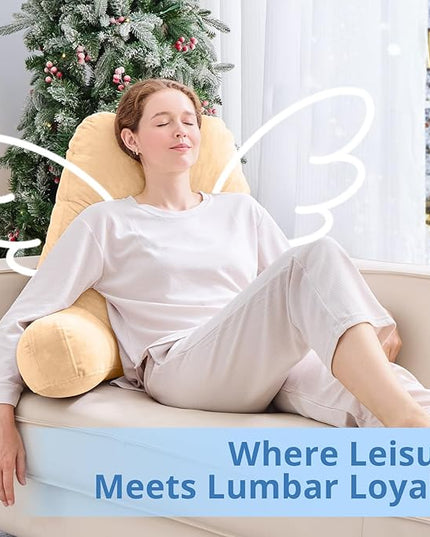 Sasttie 25-inch Reading Pillows for Sitting in Bed Adult, Jumbo Velvet Back Pillow Bed Sitting Up, XL High Back-Rest Support Cushion for Sit Up on Couch & Floor, Oeko-Tex Certified, Camel