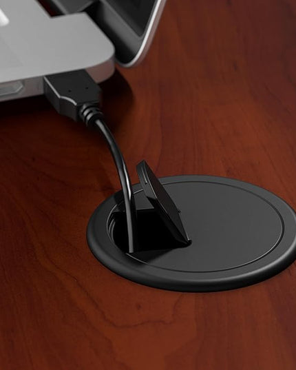 Bush Business Furniture Series A 48W Computer Desk in Hansen Cherry and Galaxy, Small Office Table for Home or Professional Workspace