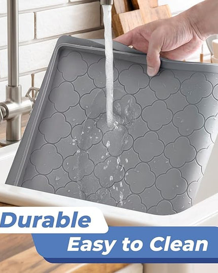 Jin&Bao Waterproof Under Sink Mat 25" x 19", Thick Silicone Mat Cabinet Protector for Kitchen and Bathroom, Shelf Liner, Home Organizer and Storage, Multipurpose Tray for Gadgets and Essentials