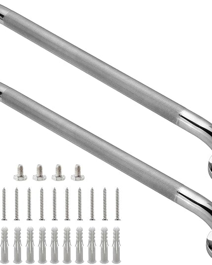Shower Grab Bar, 2 Pack 24 Inch Bathroom Grab Bar, 1.25" Diameter 304 Stainless Steel Anti-Slip Grab Bars for Bathtubs and Showers, Handicap Shower Grab Bar for Seniors Elderly