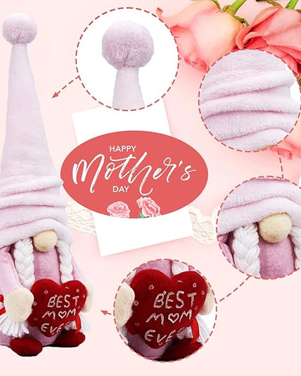 Lovinland Mothers Day Plush Couple Gnomes Decorations for Mom - Best Ever Gifts for Mom Who Have Everything from Daughter Son - Spring Tulips Gnomes Decor