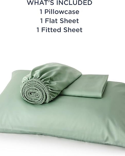 Bedsure Cooling Sheets Twin XL, Rayon Derived from Bamboo, Breathable & Soft Twin XL Sheet Sets, Deep Pocket Up to 16 Inches, Hotel Luxury Silky Dorm Bedding for Hot Sleepers, Sage Green
