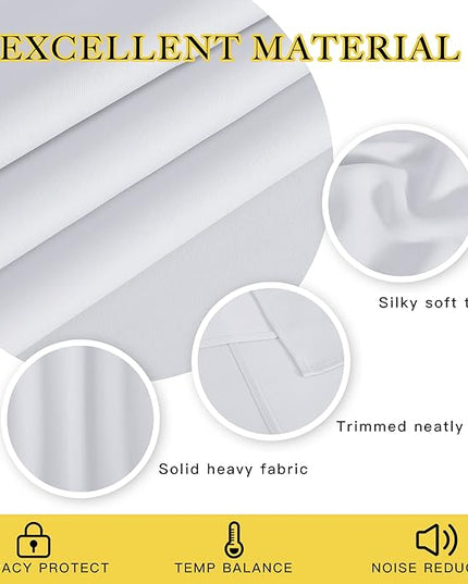 NICETOWN Greyish White Room Darkening 72 inch Curtain, Grommet Thermal Insulated Light Blocking Sound Reducing Window Treatment for Bedroom/Sliding Glass Door, W100 x L72, 1 Panel