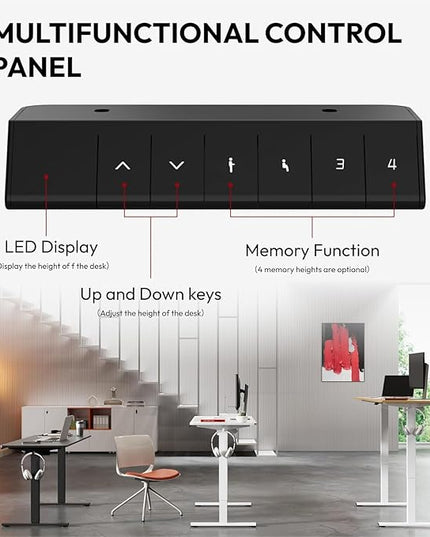 SANODESK Electric Standing Desk 48x24 Inch Height Adjustable Stand Up Desk Home Office Computer Workstation Sit Stand Home Office with Splice Board (Black Frame + Black Top)