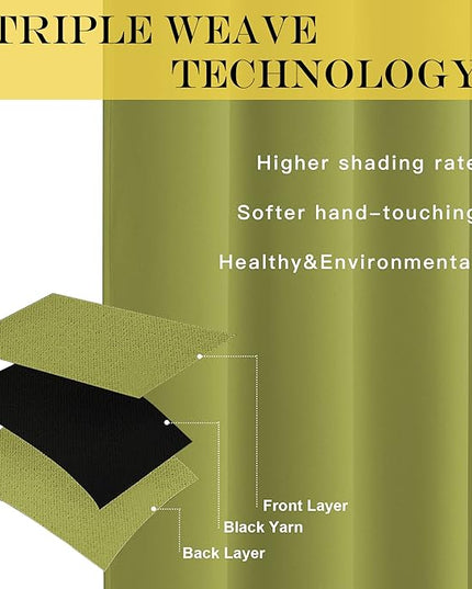 NICETOWN Blackout Window Curtain 90 inch Length - Room Darkening Thermal Insulated Grommet Large Window Treatment Light Blocking for Bedroom/Doorway (Fresh Green, 1 Panel, W52 x L90)