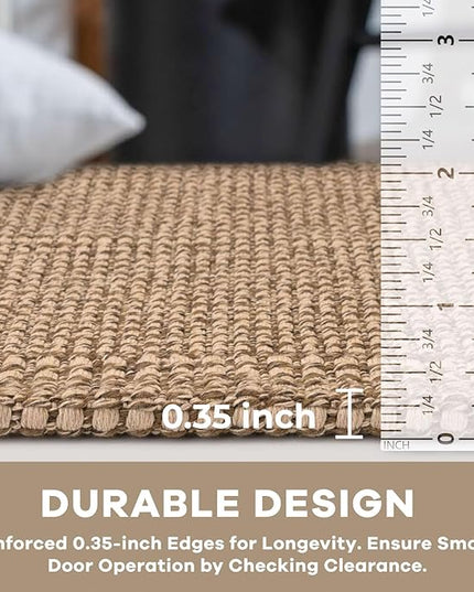 KOZYFLY Extra Long Runners for Hallways 2.6x16 ft Washable Kitchen Runner Non Slip Rubber Backed Hallway Rug Cotton Entryway Runner Rug Floor Carpet for Indoor Hall, Kitchen, Stair, Tan/Orange/Brown