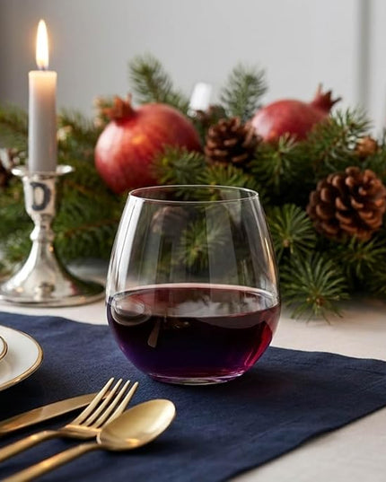ColoVie 15oz Stemless Wine Glasses Set of 6, Lead-Free Crystal Colored Gradient Wine Glass, Iridescent Ombre Glassware for Red & White Wine, Unique Housewarming & Birthday Gifts for Women