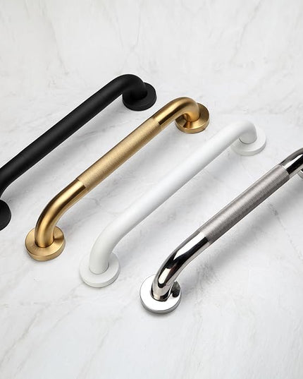 Shower Grab Bar, 2 Pack 32 Inch Black Bathroom Grab Bar, 1.25" Diameter 304 Stainless Steel Anti-Slip Grab Bars for Bathtubs and Showers, Handicap Shower Grab Bar for Seniors Elderly