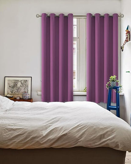 BGment Room Darkening Curtains 63 Inches Long - Grommet Thermal Insulated Drapes Window Treatment Curtains for Bedroom, 2 Panels, 52 x 63 Inch, Eggplant Purple