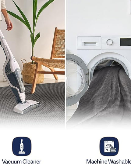 Beverly Rug Non-Slip Modern Rug 3x3 Solid Traditional Rubber Backing Machine Washable Soft Thin Indoor Area Rugs for Living Room Stain Resistant Non Shedding Casual Carpet (3 x 3 Gray)