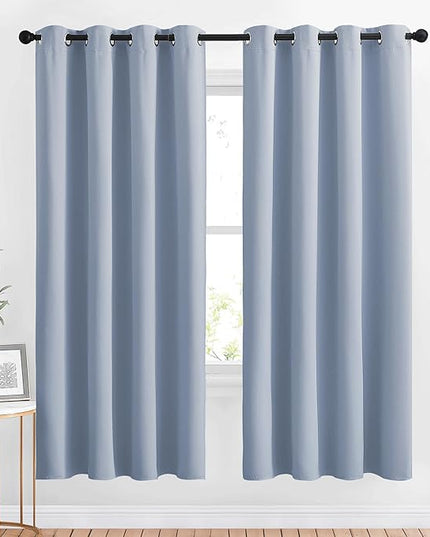 NICETOWN Blackout Curtains Drapery Panels - Window Treatment Blackout Curtains/Panels for Bedroom/Living Room Window, 72 inches Long, 2 Panel Set, Vintage Blue