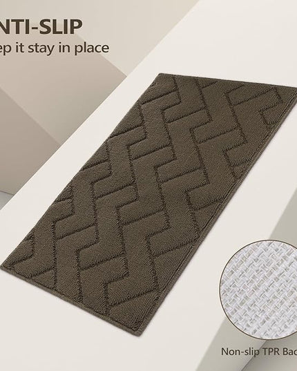 hicorfe Front Door Mat Outside Entrance,20"x31.5" Absorbent Muddy Dirt Resist Welcome Door Mats Outdoor Indoor,Stain and Fade Resistant,Non Slip Backing Entry Mat Doormat for Entryway(Latte)