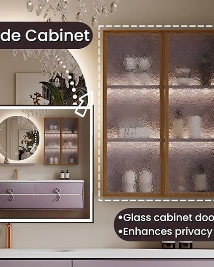 Bathroom Vanity with Sink - Including Defogging & Led Lights, Modern Bathroom Cabinet with 3 Drawers & Lipstick Box | Floating Bathroom Vanities Have Exquisite Handles (Mirrored Cabinet, 68'')