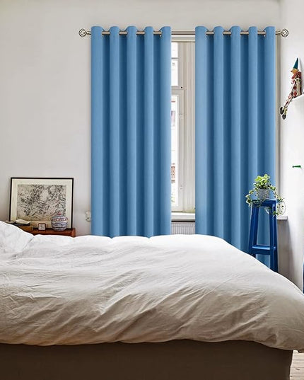 BGment Blackout Curtains - Grommet Thermal Insulated Room Darkening Bedroom and Living Room Curtains, Set of 2 Panels (70 x 84 Inch, Denim)