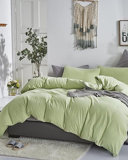 CLOTHKNOW Green Queen Comforter Set 3Pcs Sage Green Bedding Comforter Sets Soft All Season Queen Comforter with 2 x Pillow Cases