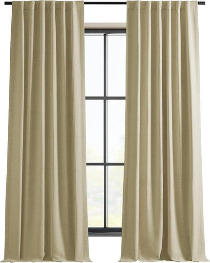 HPD Half Price Drapes Bellino Room Darkening Curtains 84 Inches Long Curtains for Bedroom & Living Room (1 Panel), 50W x 84L, Candlelight