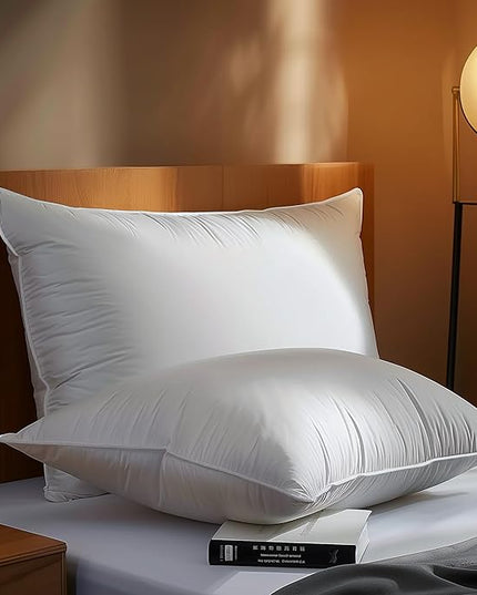 WOLKI Feather Down Alternative Pillows King Size Set of 2, 100% Soft Cotton Shell Bed Pillow, Hotel Sleeping Pillow for Back, Stomach or Side Sleepers 20x36