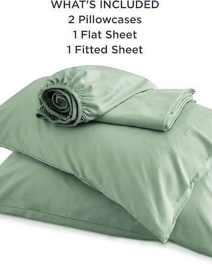 Bedsure Full Size Bed Sheets, Cooling Sheets, Rayon Derived from Bamboo, Breathable & Soft, Deep Pocket Up to 16 Inches, Hotel Luxury Silky Bedding for Hot Sleepers, Sage Green