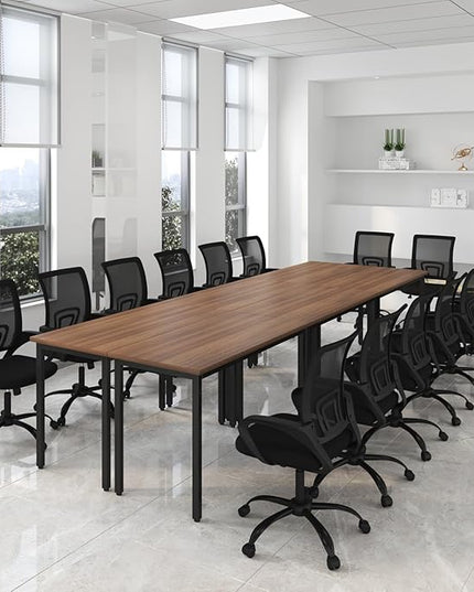Bonzy Home 12FT Conference Table with Chairs Set, 142"x47"x30" Tables & 14Pcs Office Chairs, Office Desk and Chairs Set for Meeting Room Study Printer Podcast Seminar Table Set for 14 People