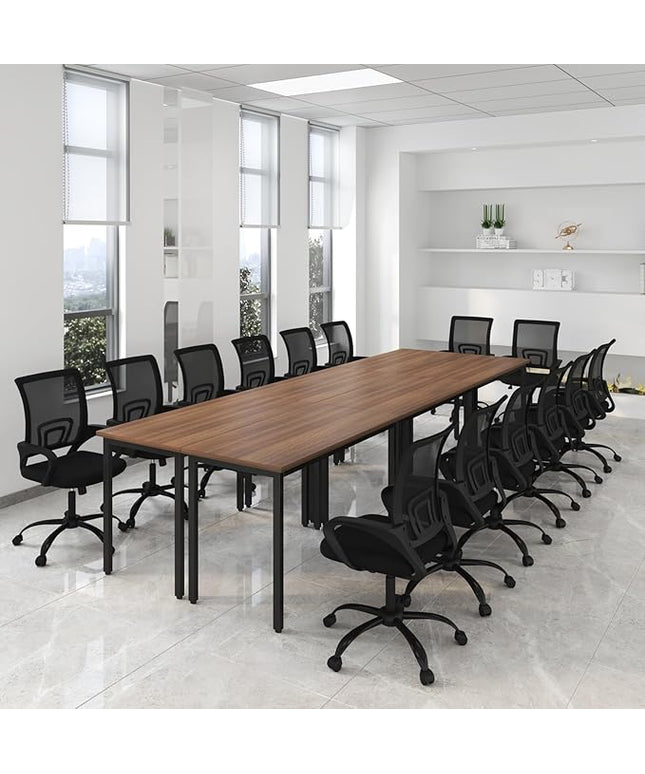 Bonzy Home 12FT Conference Table with Chairs Set, 142"x47"x30" Tables & 14Pcs Office Chairs, Office Desk and Chairs Set for Meeting Room Study Printer Podcast Seminar Table Set for 14 People