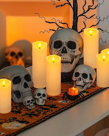 24 Pack Christmas Decoration Flickering Flameless Candles, Battery Operated Candles,LED Candles for Home Decor,Wedding,Halloween,Birthday,Valentine'sDay (D2.2 xH 5" 6" 7" Ivory)
