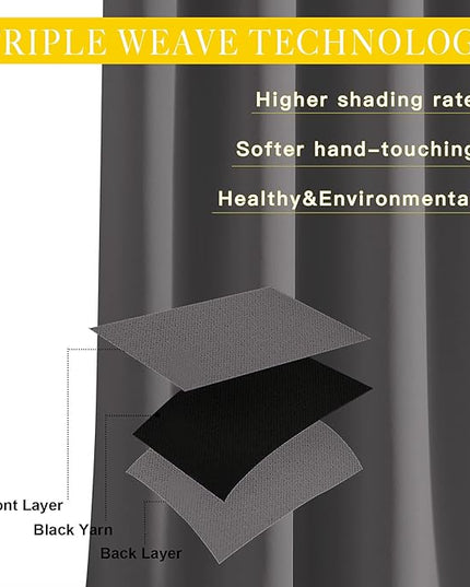 NICETOWN Blackout 118 inch Long Curtain for Living Room, Grommet Room Divider Sound Reducing Window Treatment for Sliding Glass Door/Bedroom, Gray, W80 x L118, 1 Panel